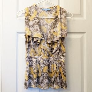 NWT Antonio Milani XS tank top yellow/grey